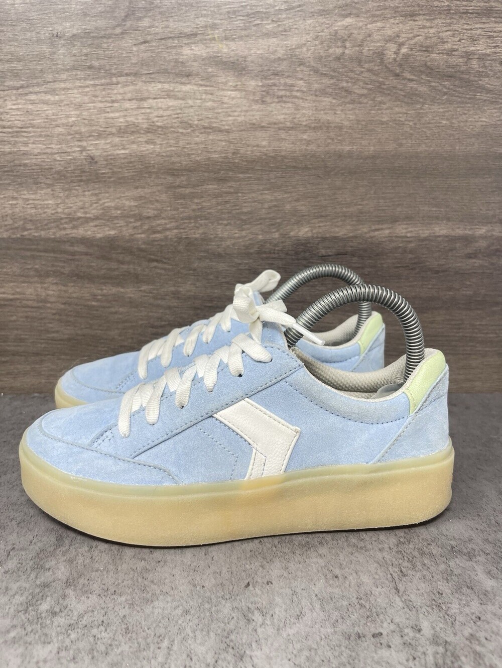 Dr Scholls Madison Lace Womens Size 6 Blue Platform Sneakers Gum Sole Casual